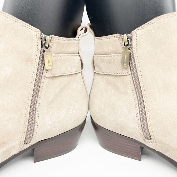 Blondo Women's Saddie Waterproof Buckle Heeled Ankle Boots Tan Suede Size 10 - Picture 13 of 13